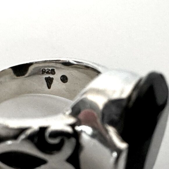 Silpada Retired R1410 Black Chalcedony Onyx Ring Size 6 - Picture 6 of 7